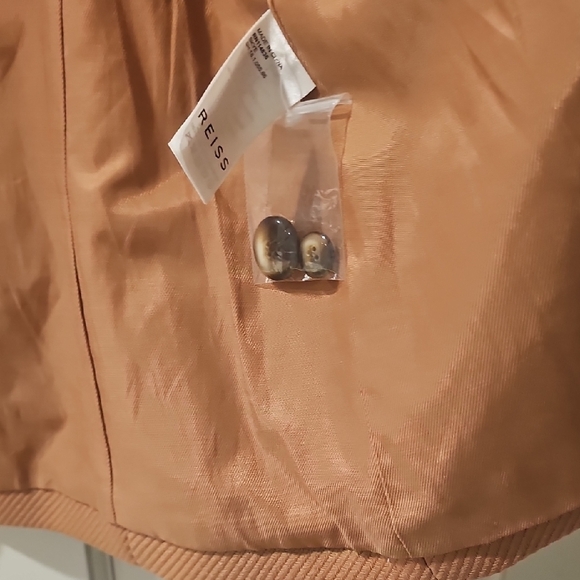 REISS Tan Blazer Wool-Blend Structured - Picture 6 of 7